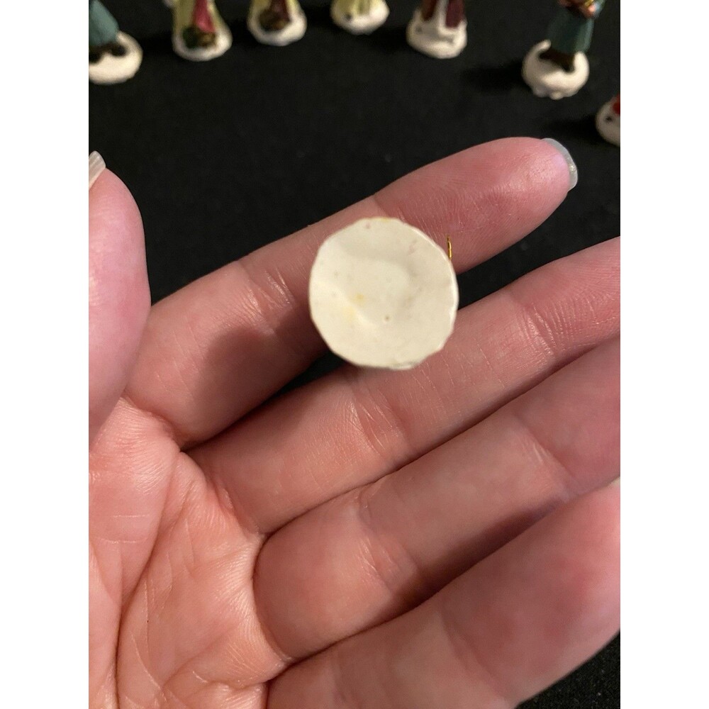 Vintage Set Of 20 Tiny Folk Art Christmas Ornaments, Santa, Sledding, People - Picture 7 of 9